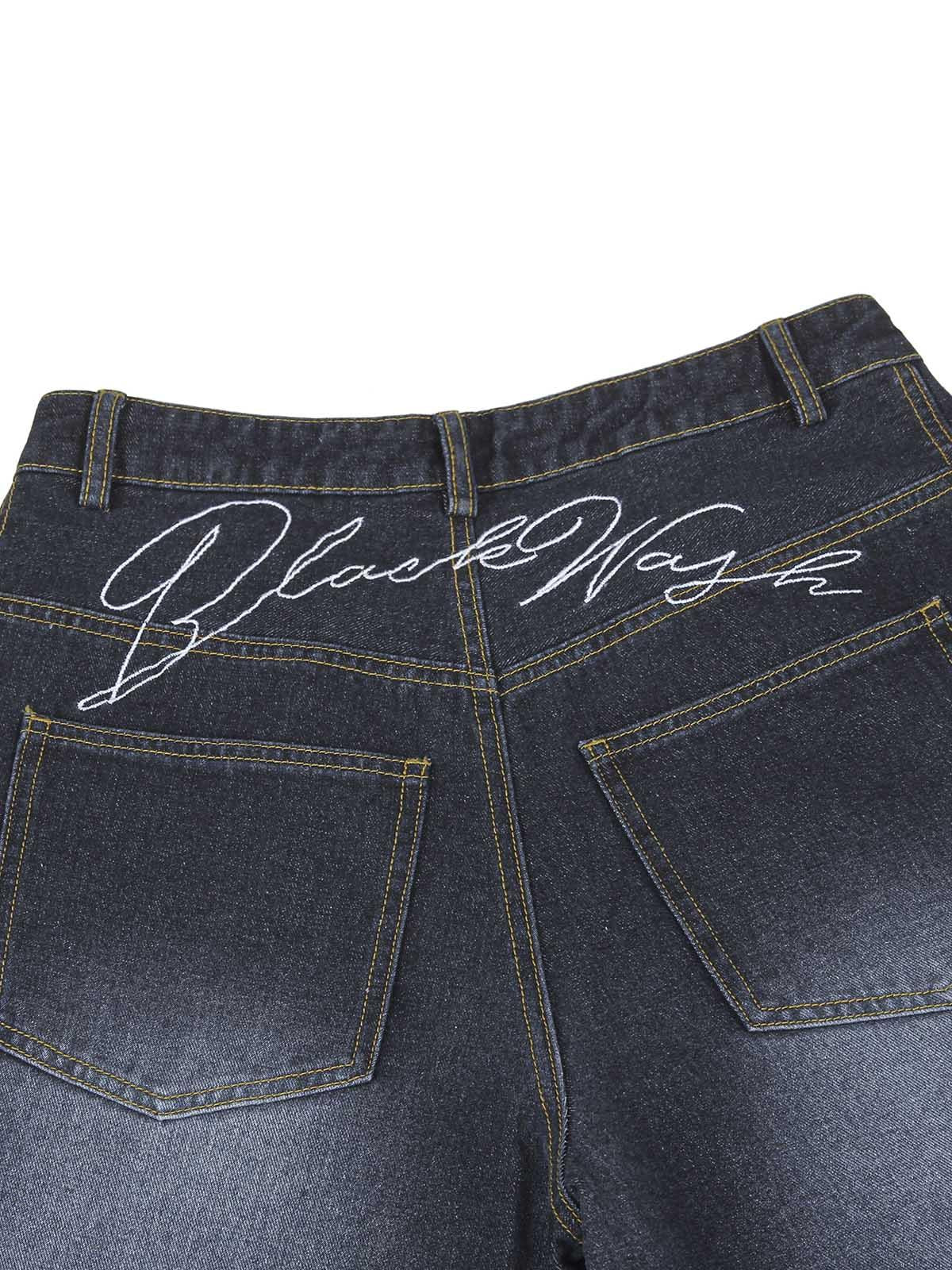 Concert Outfit Washed Ripped Embroidered Barrel Jeans Concert Outfit Washed Ripped Embroidered Barrel Jeans