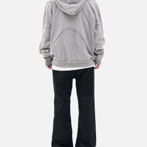 Concert Outfit Washed Splicing Hoodie