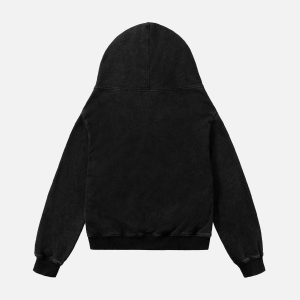 Concert Outfit Washed Star Print Full Zipper Hoodie