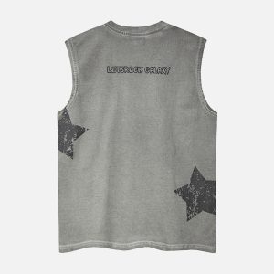 Concert Outfit Washed Star Print Vest