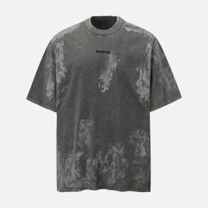 Concert Outfit Washed Tie-Dye Short Sleeve T-Shirt