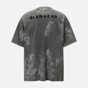 Concert Outfit Washed Tie-Dye Short Sleeve T-Shirt