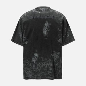 Concert Outfit Washed Tie-Dye Short Sleeve T-Shirt