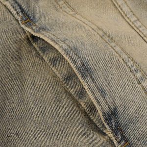 Concert Outfit Washed Vintage Letter Print Denim Jacket