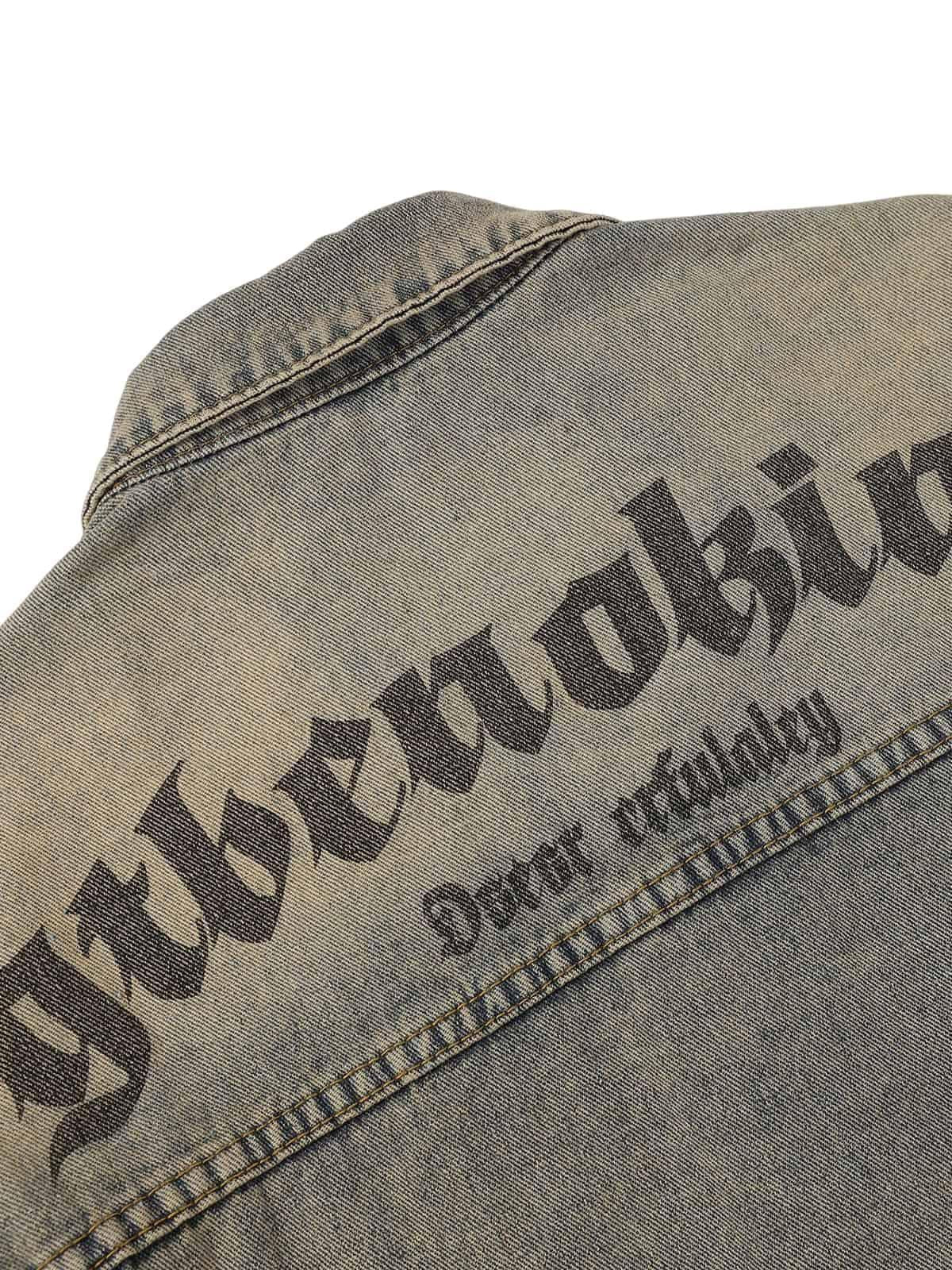 Concert Outfit Washed Vintage Letter Print Denim Jacket Concert Outfit Washed Vintage Letter Print Denim Jacket