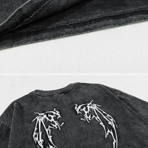 Concert Outfit Washed Wings Print Tee