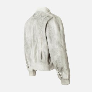 Concert Outfit Wasteland Dirty Dyed Leather Bomber Jacket