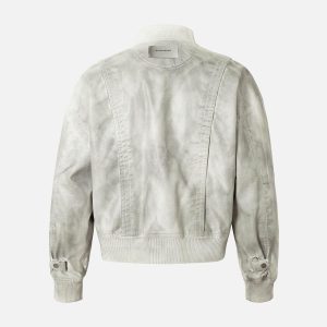 Concert Outfit Wasteland Dirty Dyed Leather Bomber Jacket