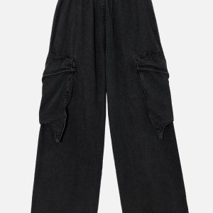 Concert Outfit Wasteland Punk Washed Wide Leg Jeans