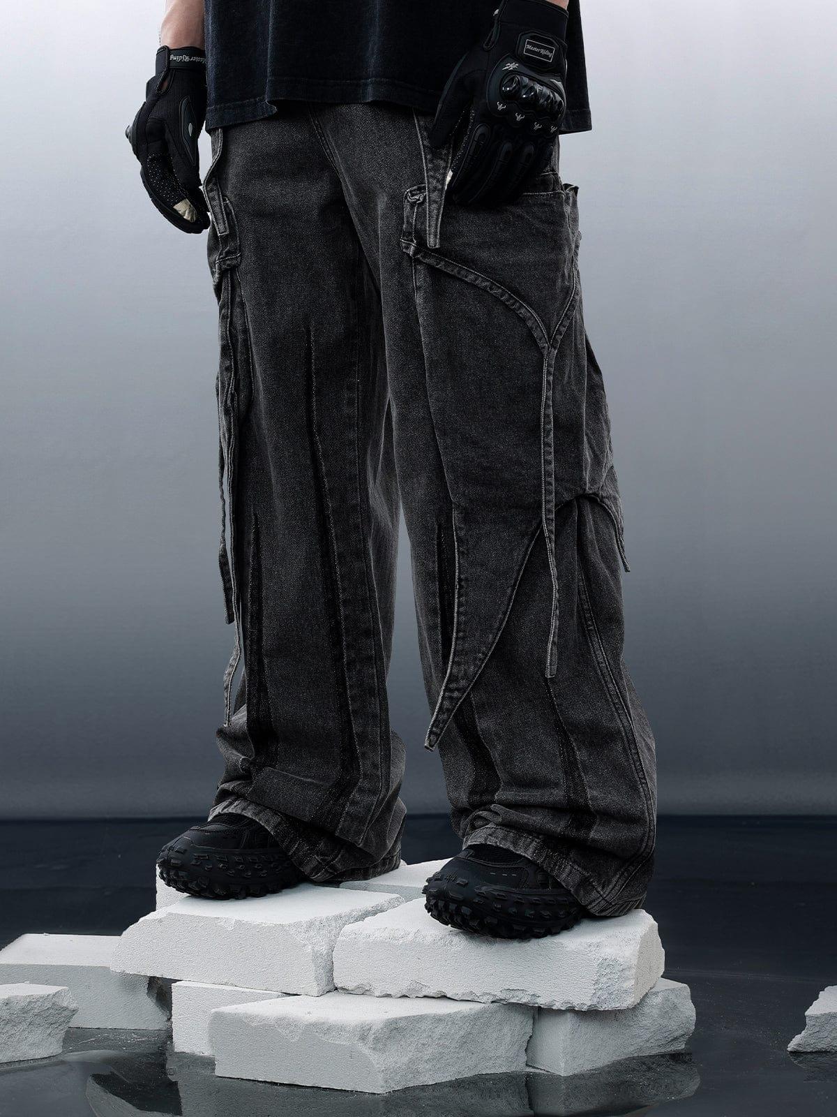 Concert Outfit Wasteland Punk Washed Wide Leg Jeans Concert Outfit Wasteland Punk Washed Wide Leg Jeans