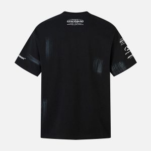 Concert Outfit Wasteland Style Heavy Dirty Dyed Print T-Shirt