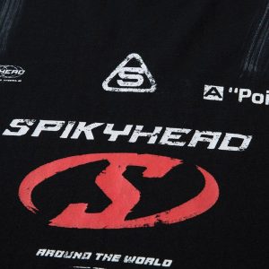 Concert Outfit Wasteland Style Heavy Dirty Dyed Print T-Shirt