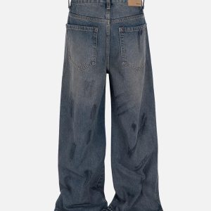 Concert Outfit Wasteland Style Ink Splash Baggy Jeans