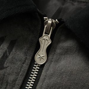 Concert Outfit Wasteland Style Portrait Print Patchwork Barn Jacket