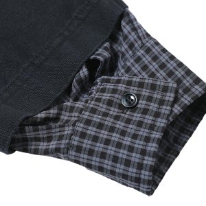 Concert Outfit Wasteland Style Retro Washed Faux Two-Piece Shirt