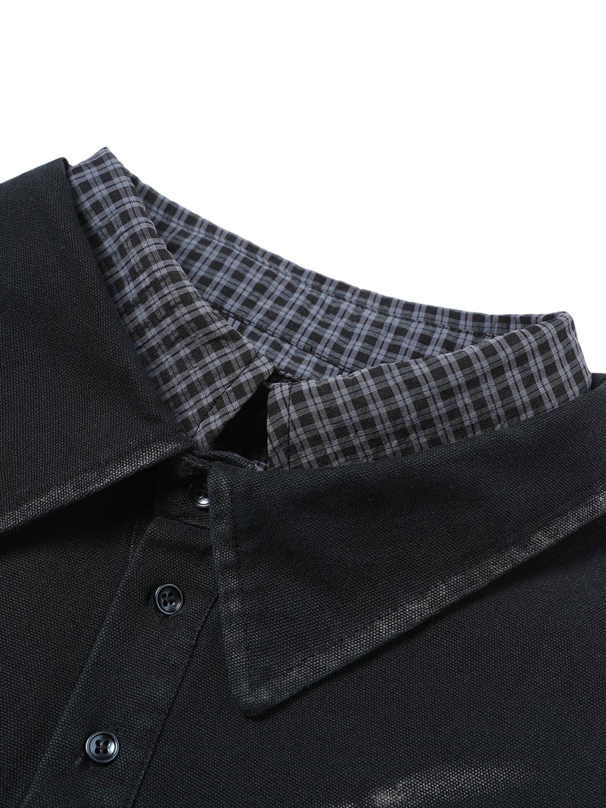 Concert Outfit Wasteland Style Retro Washed Faux Two-Piece Shirt Concert Outfit Wasteland Style Retro Washed Faux Two-Piece Shirt