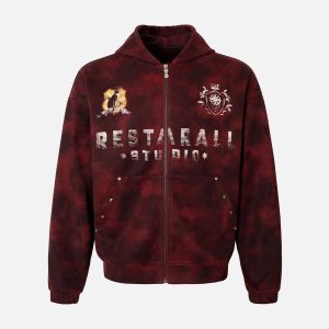 Concert Outfit Wasteland Tie-Dye Zipper Jacket