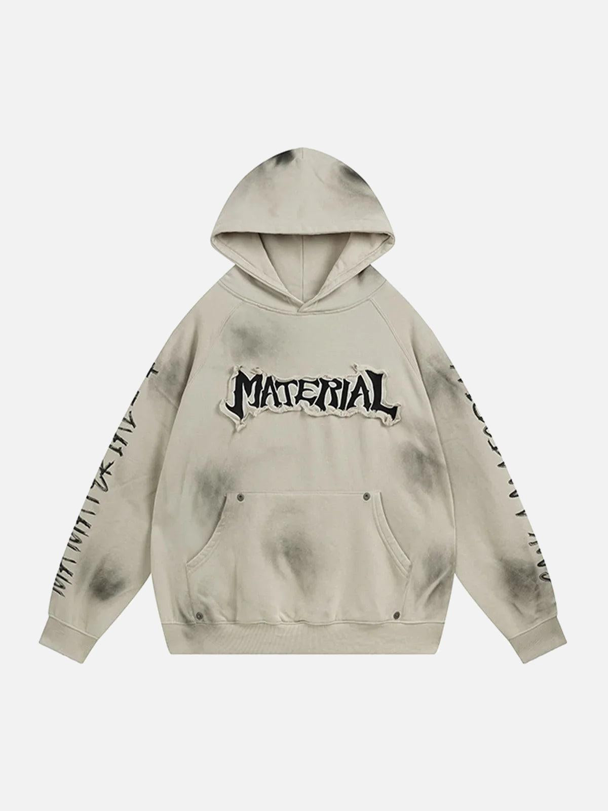 Concert Outfit Wasteland Washed Patched Embroidered Hoodie Concert Outfit Wasteland Washed Patched Embroidered Hoodie