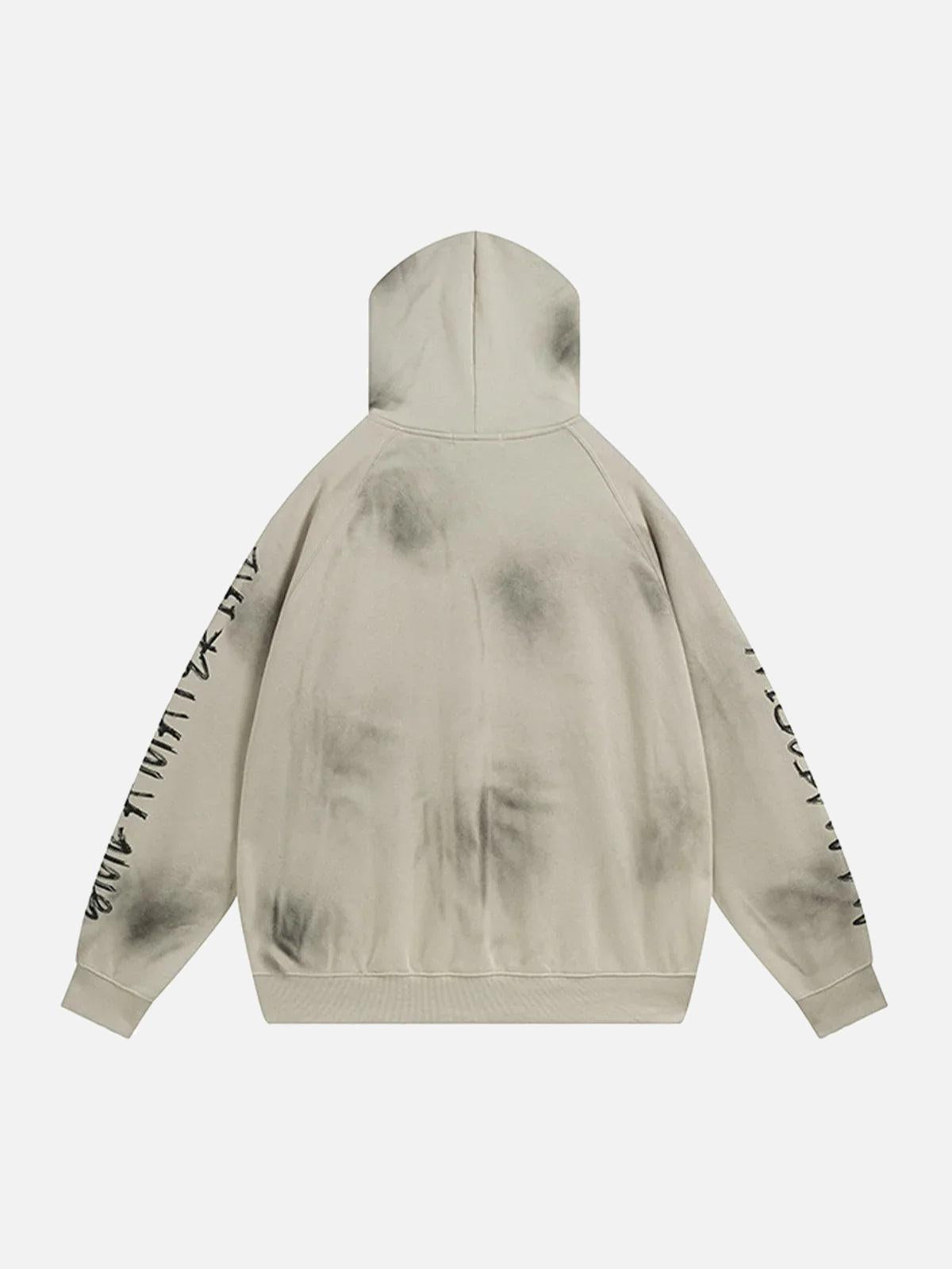 Concert Outfit Wasteland Washed Patched Embroidered Hoodie Concert Outfit Wasteland Washed Patched Embroidered Hoodie