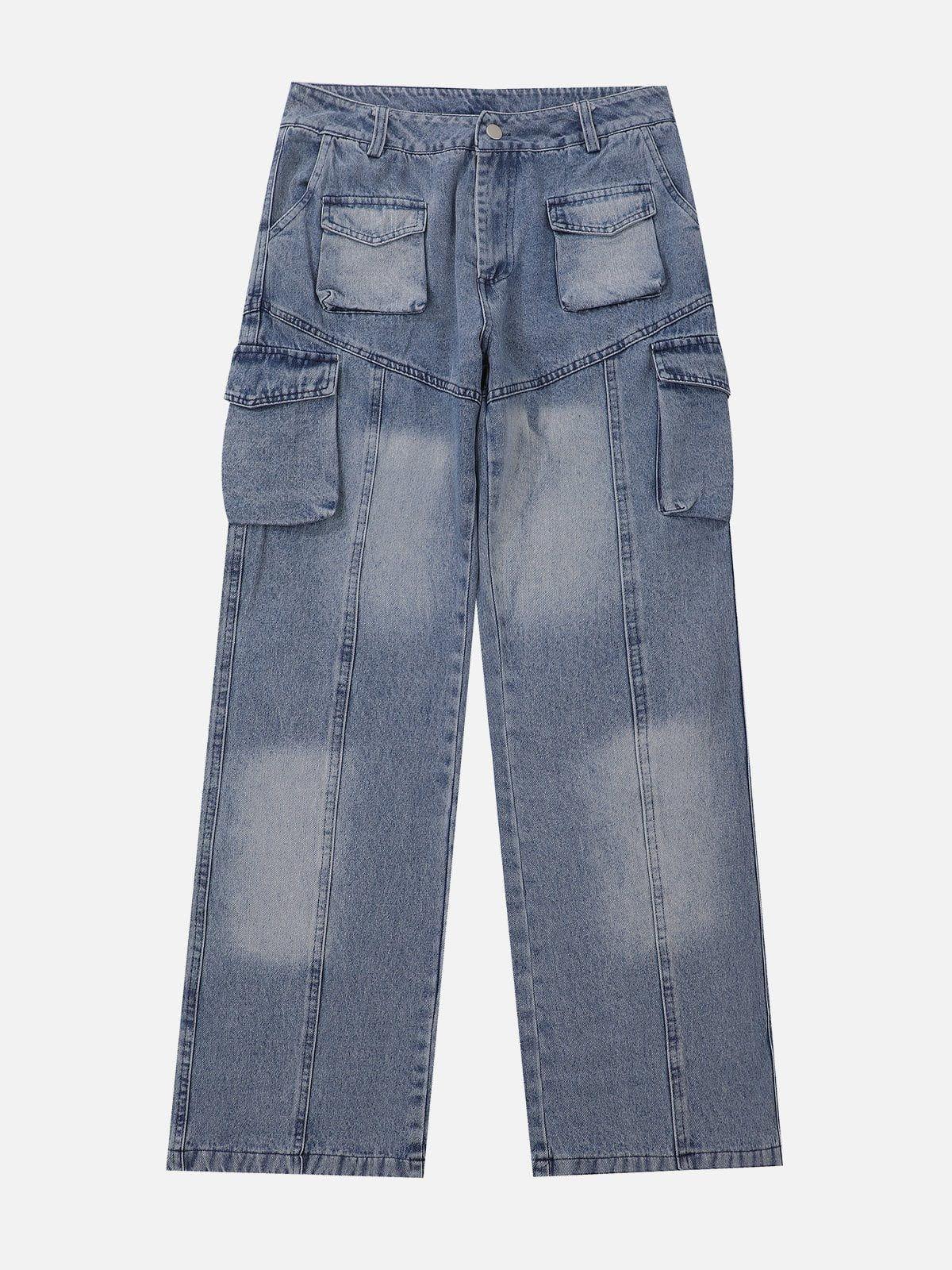 Concert Outfit Water-Washed Splicing Jeans Concert Outfit Water-Washed Splicing Jeans