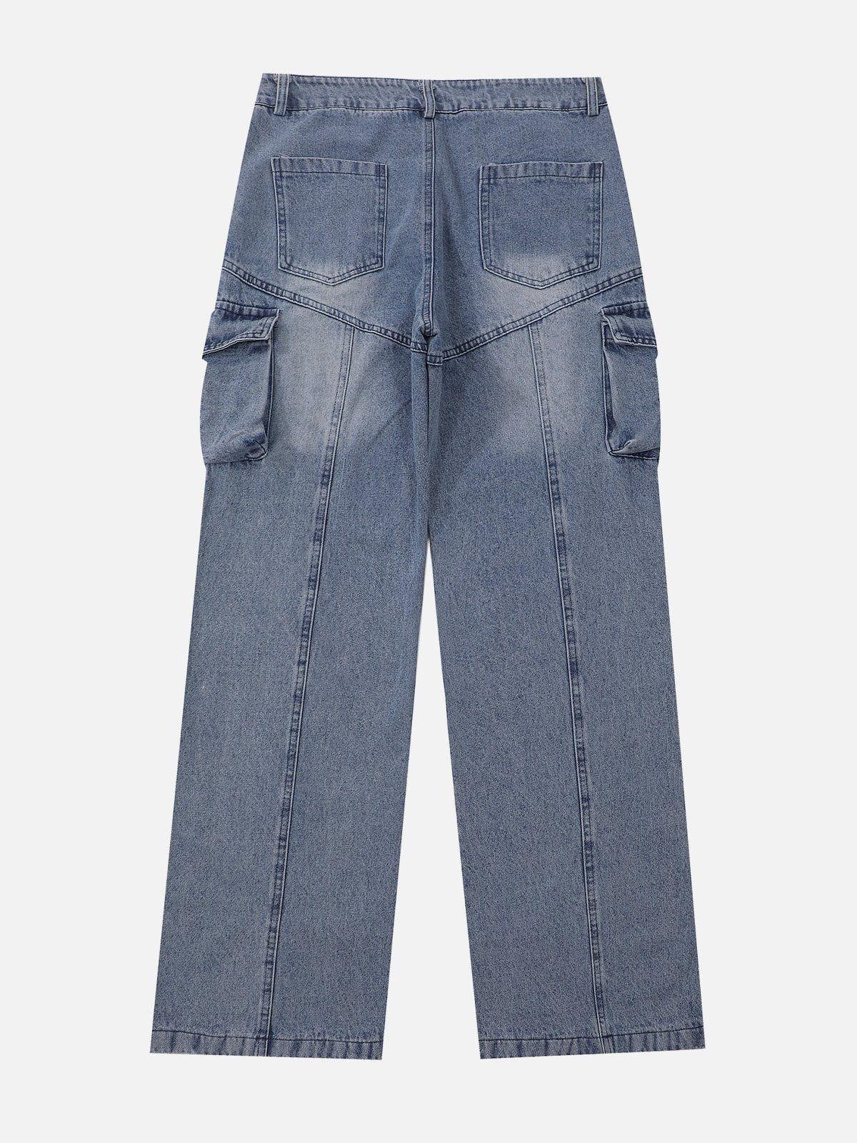 Concert Outfit Water-Washed Splicing Jeans Concert Outfit Water-Washed Splicing Jeans