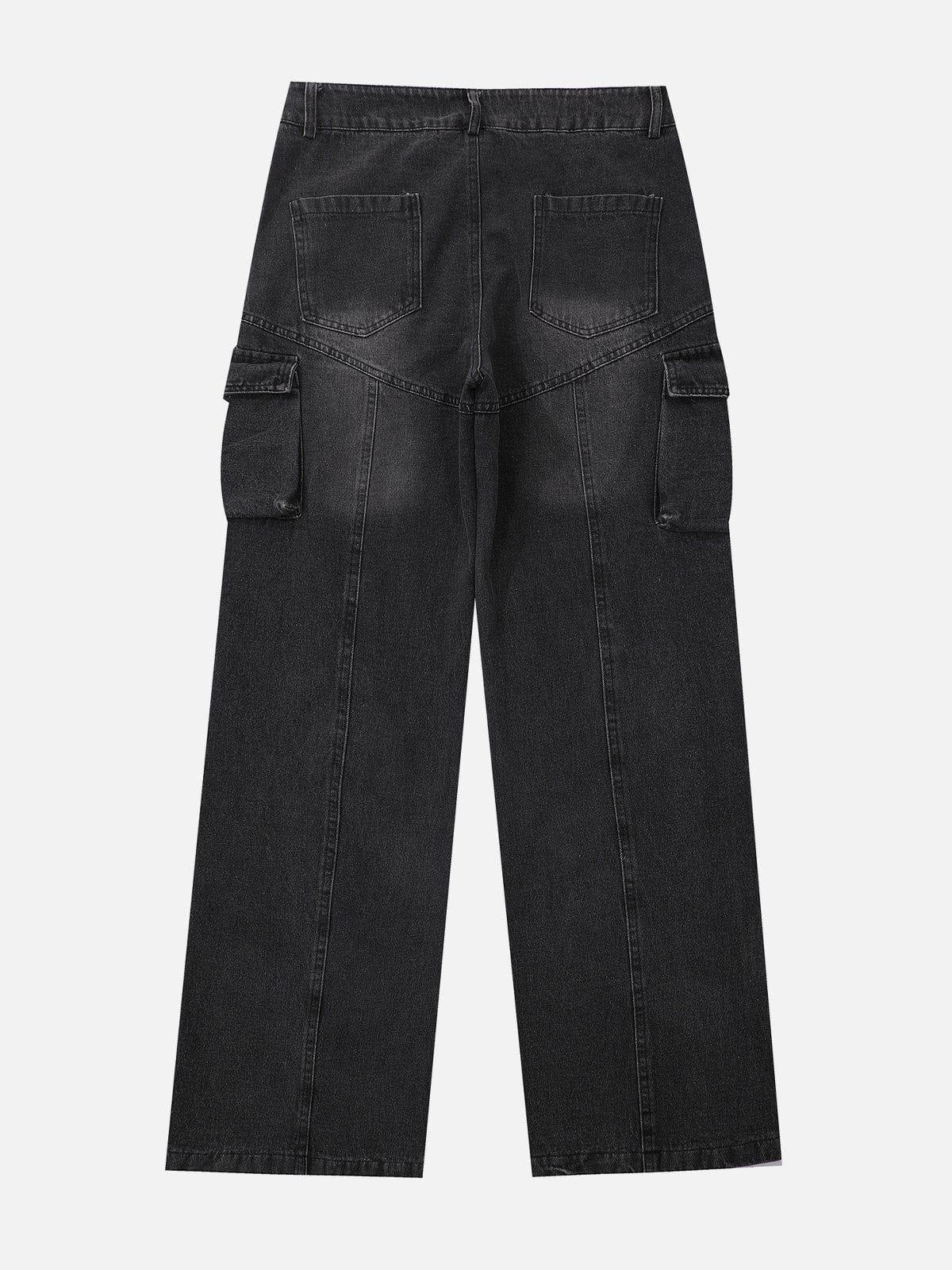 Concert Outfit Water-Washed Splicing Jeans Concert Outfit Water-Washed Splicing Jeans