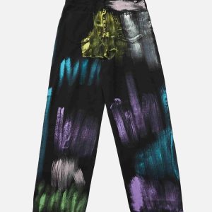 Concert Outfit Watercolor Print Jeans