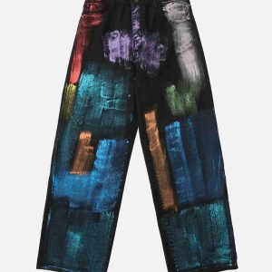 Concert Outfit Watercolor Print Jeans