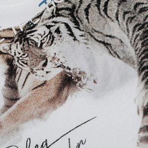 Concert Outfit White Tiger Print T-Shirt