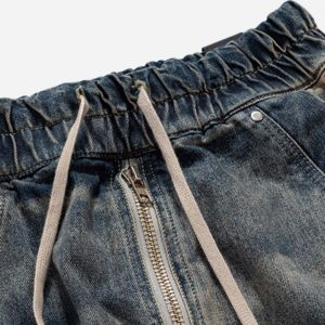 Concert Outfit Wide Leg Multi-Pocket Straight Leg Loose Jeans