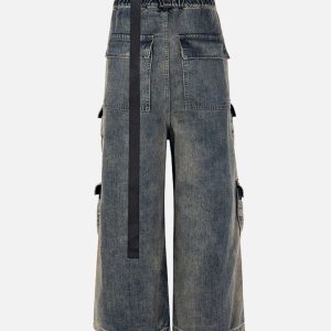 Concert Outfit Wide Leg Multi-Pocket Straight Leg Loose Jeans