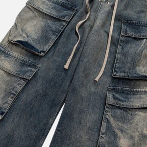 Concert Outfit Wide Leg Multi-Pocket Straight Leg Loose Jeans