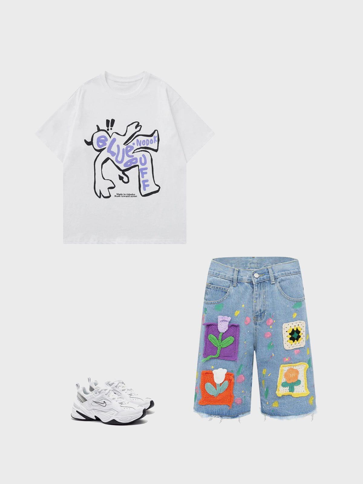 Concert Outfit Wrestling Demon Print Tee Concert Outfit Wrestling Demon Print Tee