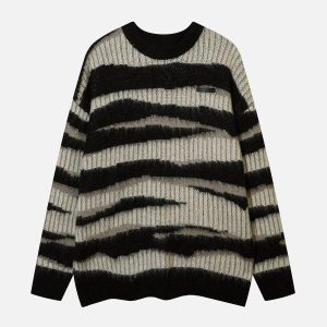 Concert Outfit Zebra Print Mohair Sweater