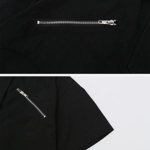 Concert Outfit Zip Patchwork Tee