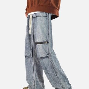 Concert Outfit Zip Pocket Drawstring Jeans