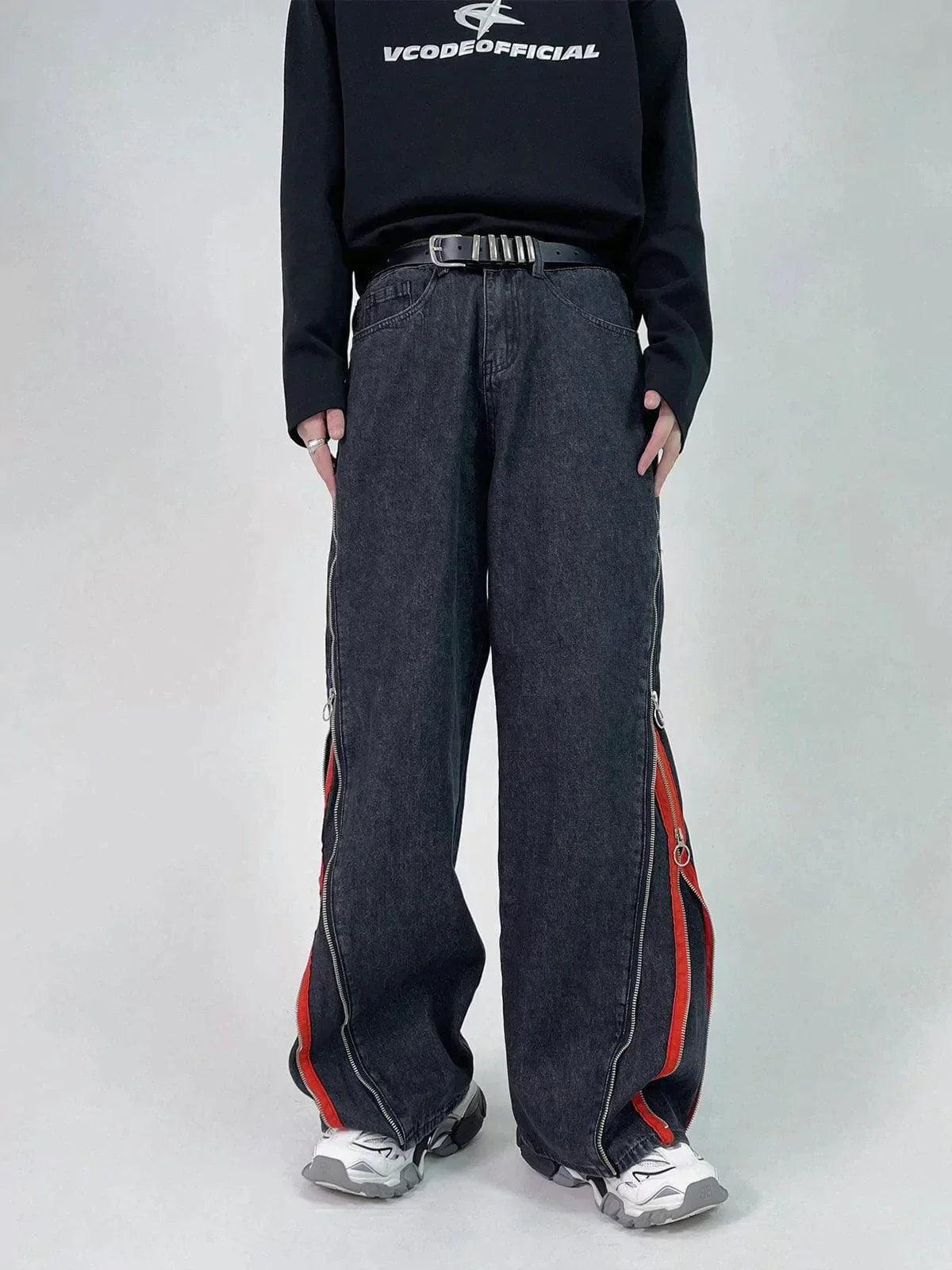 Concert Outfit Zip Up Stripe Jeans Concert Outfit Zip Up Stripe Jeans