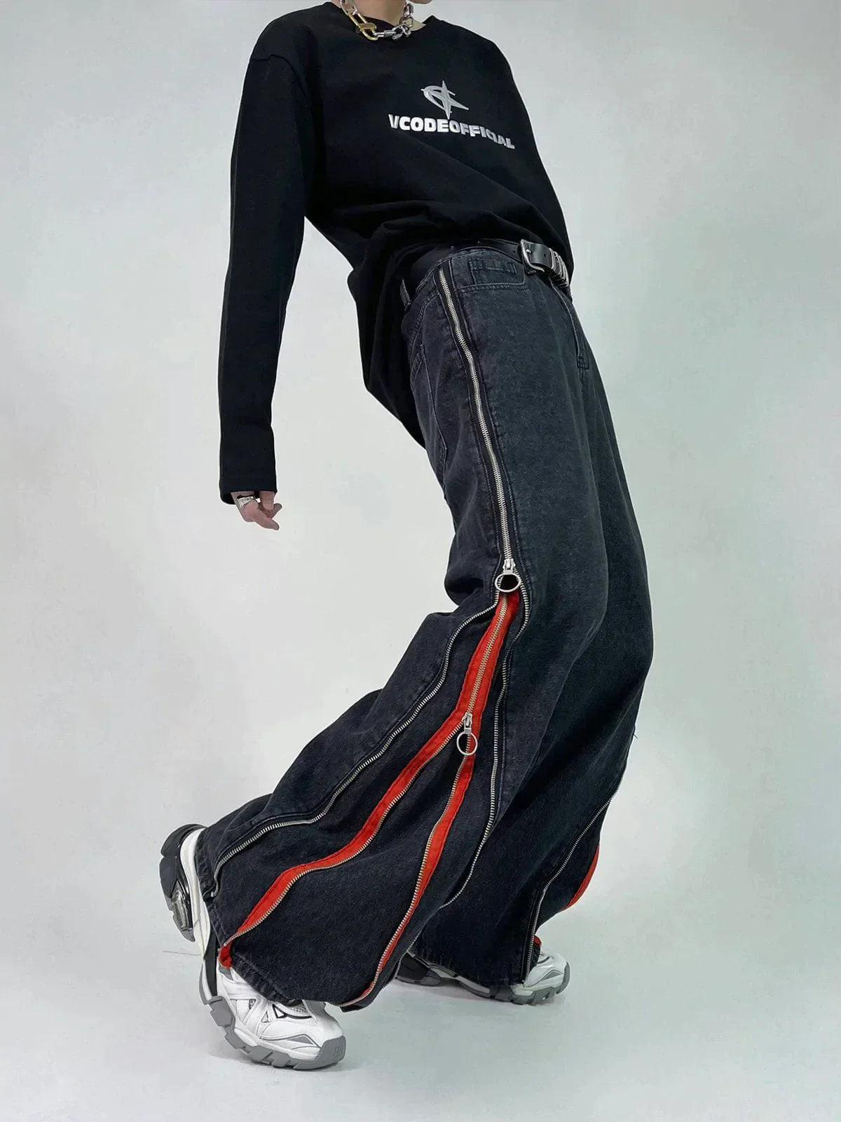 Concert Outfit Zip Up Stripe Jeans Concert Outfit Zip Up Stripe Jeans