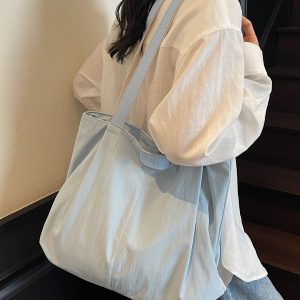 2025 Japanese-Style Large Capacity Tote Bag for Women - Casual Versatile Shoulder Bag for College and Work Commuting