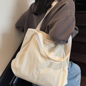2025 Japanese-Style Large Capacity Tote Bag for Women - Casual Versatile Shoulder Bag for College and Work Commuting