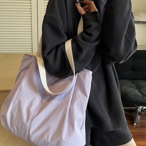 2025 Japanese-Style Large Capacity Tote Bag for Women - Casual Versatile Shoulder Bag for College and Work Commuting