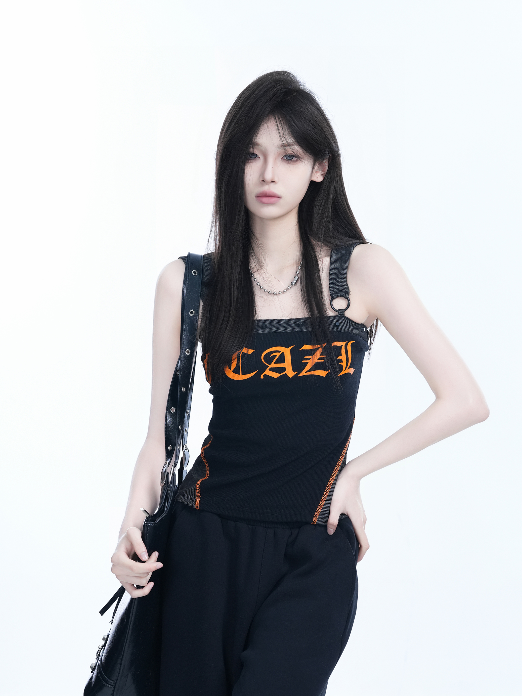 American Retro Hooded Tank Top for Women - Unique Fit, Slimming Design, Trendy Casual Style, Perfect for Summer Outings