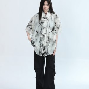American Retro Pleated Black Casual Pants for Women - Niche Loose Straight Wide-Leg Design, Vintage Style, Comfortable Fit