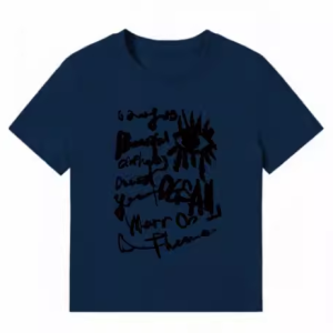 American Style Slim-Fit Short T-Shirt for Women - Summer Graffiti Print, Stretchy, Flattering Shoulder Top