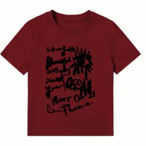 American Style Slim-Fit Short T-Shirt for Women - Summer Graffiti Print, Stretchy, Flattering Shoulder Top