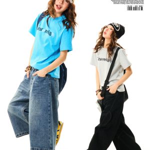 American Vintage Gray Short Sleeve T-Shirt for Women - Versatile Summer Casual Top with Cleanfit Design