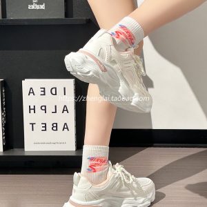 Breathable Mesh Dad Shoes for Women - Height-Increasing Casual Sports Sneakers - Versatile White Footwear for Sweet Girls 2025 Style