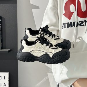 Breathable Mesh Dad Shoes for Women - Lightweight Summer Hiking Sneakers, Versatile White Sports Shoes for Comfort and Style
