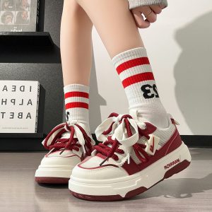 Breathable Mesh Women's Summer Shoes - Trendy Thick-Soled Platform Sneakers for Comfort and Style