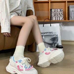 Breathable Thick-Soled Dad Shoes for Women, Original Mesh Design, Stylish Niche Sports Footwear, Summer 2025 Trend
